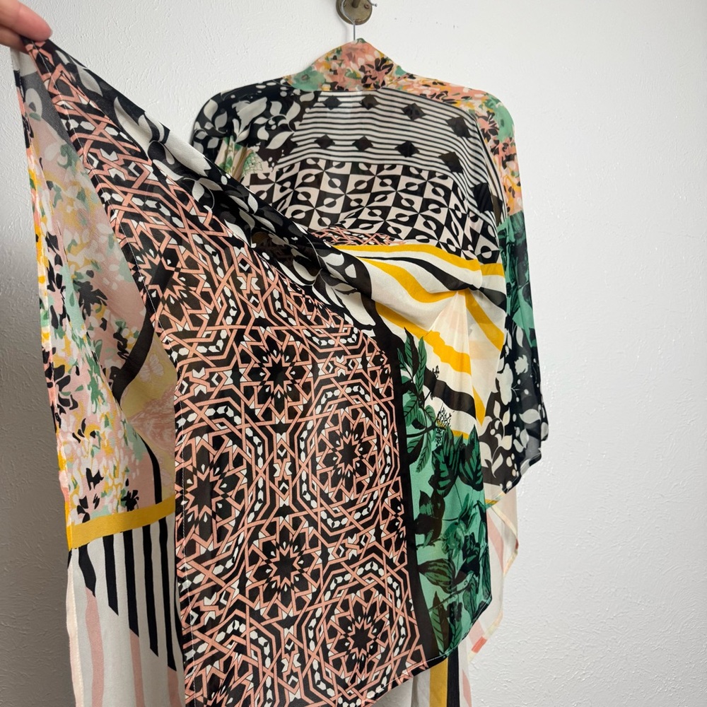 Anthropologie Multicolor Patchwork Sheer Open Sha… - image 4